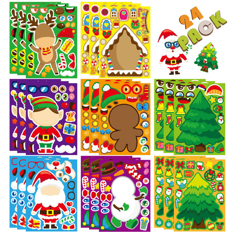 Party Games Phone - ملصقات ألغاز عيد الميلاد اللطيفة بتصميم