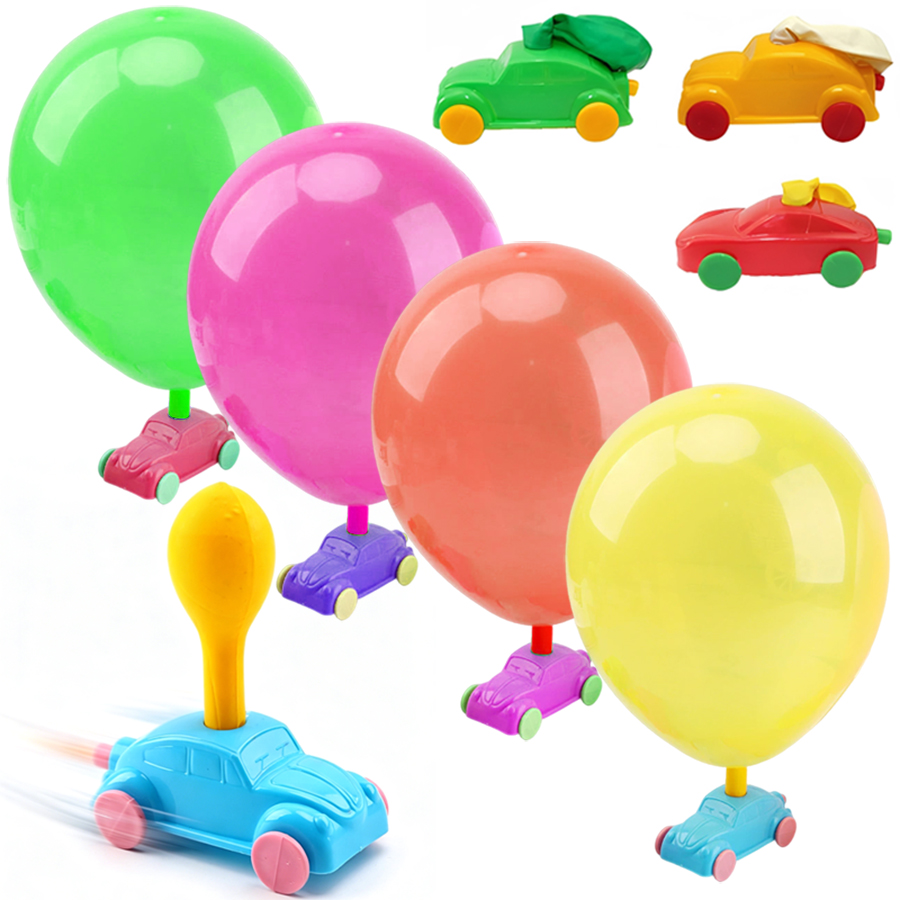 Party Games Physical - 2-8 قطع سيارة سباق تعمل بالبالونات،